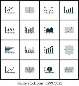 Set Of Graphs, Diagrams And Statistics Icons. Premium Quality Symbol Collection. Icons Can Be Used For Web, App And UI Design. Vector Illustration, EPS10.