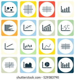 Set Of Graphs, Diagrams And Statistics Icons. Premium Quality Symbol Collection. Icons Can Be Used For Web, App And UI Design. Vector Illustration, EPS10.