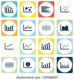 Set Of Graphs, Diagrams And Statistics Icons. Premium Quality Symbol Collection. Icons Can Be Used For Web, App And UI Design. Vector Illustration, EPS10.