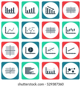 Set Of Graphs, Diagrams And Statistics Icons. Premium Quality Symbol Collection. Icons Can Be Used For Web, App And UI Design. Vector Illustration, EPS10.