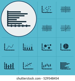 Set Of Graphs, Diagrams And Statistics Icons. Premium Quality Symbol Collection. Icons Can Be Used For Web, App And UI Design. Vector Illustration, EPS10.