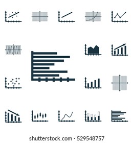 Set Of Graphs, Diagrams And Statistics Icons. Premium Quality Symbol Collection. Icons Can Be Used For Web, App And UI Design. Vector Illustration, EPS10.
