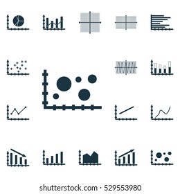 Set Of Graphs, Diagrams And Statistics Icons. Premium Quality Symbol Collection. Icons Can Be Used For Web, App And UI Design. Vector Illustration, EPS10.