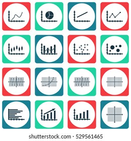 Set Of Graphs, Diagrams And Statistics Icons. Premium Quality Symbol Collection. Icons Can Be Used For Web, App And UI Design. Vector Illustration, EPS10.
