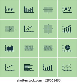 Set Of Graphs, Diagrams And Statistics Icons. Premium Quality Symbol Collection. Icons Can Be Used For Web, App And UI Design. Vector Illustration, EPS10.