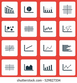 Set Of Graphs, Diagrams And Statistics Icons. Premium Quality Symbol Collection. Icons Can Be Used For Web, App And UI Design. Vector Illustration, EPS10.