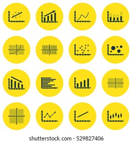 Set Of Graphs, Diagrams And Statistics Icons. Premium Quality Symbol Collection. Icons Can Be Used For Web, App And UI Design. Vector Illustration, EPS10.