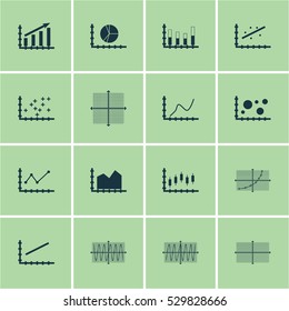 Set Of Graphs, Diagrams And Statistics Icons. Premium Quality Symbol Collection. Icons Can Be Used For Web, App And UI Design. Vector Illustration, EPS10.