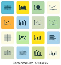 Set Of Graphs, Diagrams And Statistics Icons. Premium Quality Symbol Collection. Icons Can Be Used For Web, App And UI Design. Vector Illustration, EPS10.