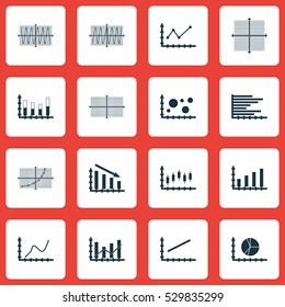 Set Of Graphs, Diagrams And Statistics Icons. Premium Quality Symbol Collection. Icons Can Be Used For Web, App And UI Design. Vector Illustration, EPS10.