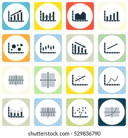 Set Of Graphs, Diagrams And Statistics Icons. Premium Quality Symbol Collection. Icons Can Be Used For Web, App And UI Design. Vector Illustration, EPS10.