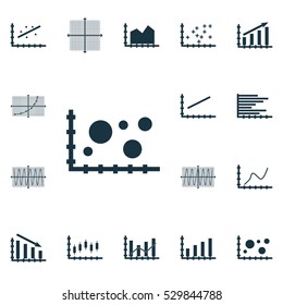 Set Of Graphs, Diagrams And Statistics Icons. Premium Quality Symbol Collection. Icons Can Be Used For Web, App And UI Design. Vector Illustration, EPS10.