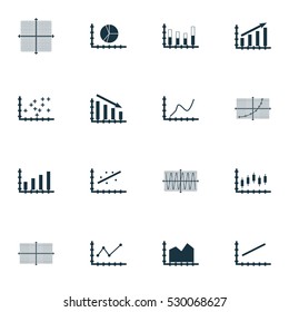 Set Of Graphs, Diagrams And Statistics Icons. Premium Quality Symbol Collection. Icons Can Be Used For Web, App And UI Design. Vector Illustration, EPS10.