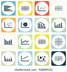Set Of Graphs, Diagrams And Statistics Icons. Premium Quality Symbol Collection. Icons Can Be Used For Web, App And UI Design. Vector Illustration, EPS10.
