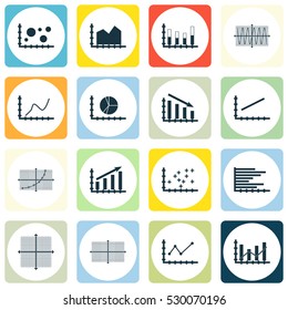 Set Of Graphs, Diagrams And Statistics Icons. Premium Quality Symbol Collection. Icons Can Be Used For Web, App And UI Design. Vector Illustration, EPS10.