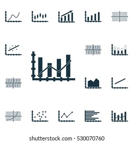 Set Of Graphs, Diagrams And Statistics Icons. Premium Quality Symbol Collection. Icons Can Be Used For Web, App And UI Design. Vector Illustration, EPS10.
