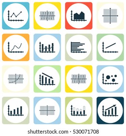 Set Of Graphs, Diagrams And Statistics Icons. Premium Quality Symbol Collection. Icons Can Be Used For Web, App And UI Design. Vector Illustration, EPS10.