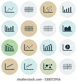 Set Of Graphs, Diagrams And Statistics Icons. Premium Quality Symbol Collection. Icons Can Be Used For Web, App And UI Design. Vector Illustration, EPS10.