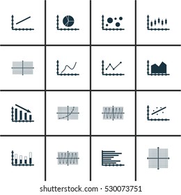 Set Of Graphs, Diagrams And Statistics Icons. Premium Quality Symbol Collection. Icons Can Be Used For Web, App And UI Design. Vector Illustration, EPS10.