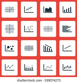 Set Of Graphs, Diagrams And Statistics Icons. Premium Quality Symbol Collection. Icons Can Be Used For Web, App And UI Design. Vector Illustration, EPS10.