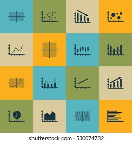 Set Of Graphs, Diagrams And Statistics Icons. Premium Quality Symbol Collection. Icons Can Be Used For Web, App And UI Design. Vector Illustration, EPS10.