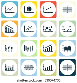 Set Of Graphs, Diagrams And Statistics Icons. Premium Quality Symbol Collection. Icons Can Be Used For Web, App And UI Design. Vector Illustration, EPS10.