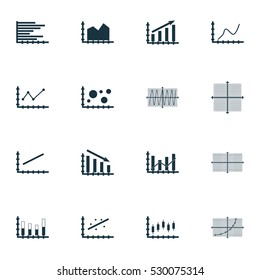 Set Of Graphs, Diagrams And Statistics Icons. Premium Quality Symbol Collection. Icons Can Be Used For Web, App And UI Design. Vector Illustration, EPS10.