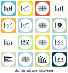 Set Of Graphs, Diagrams And Statistics Icons. Premium Quality Symbol Collection. Icons Can Be Used For Web, App And UI Design. Vector Illustration, EPS10.
