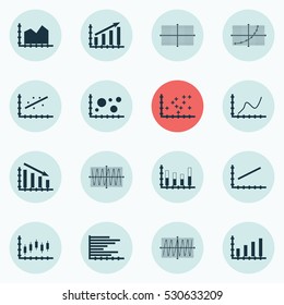 Set Of Graphs, Diagrams And Statistics Icons. Premium Quality Symbol Collection. Icons Can Be Used For Web, App And UI Design. Vector Illustration, EPS10.