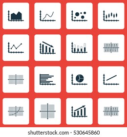 Set Of Graphs, Diagrams And Statistics Icons. Premium Quality Symbol Collection. Icons Can Be Used For Web, App And UI Design. Vector Illustration, EPS10.