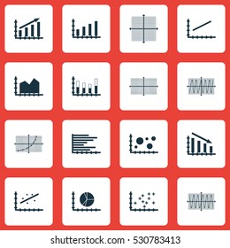 Set Of Graphs, Diagrams And Statistics Icons. Premium Quality Symbol Collection. Icons Can Be Used For Web, App And UI Design. Vector Illustration, EPS10.