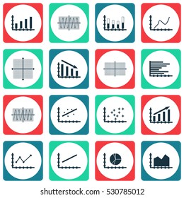 Set Of Graphs, Diagrams And Statistics Icons. Premium Quality Symbol Collection. Icons Can Be Used For Web, App And UI Design. Vector Illustration, EPS10.