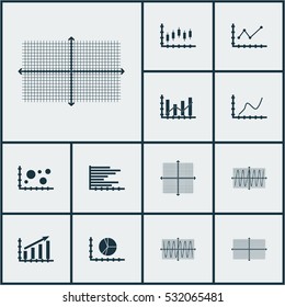 Set Of Graphs, Diagrams And Statistics Icons. Premium Quality Symbol Collection. Icons Can Be Used For Web, App And UI Design. Vector Illustration, EPS10.