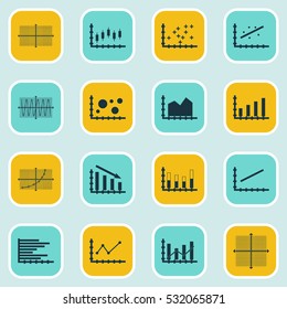 Set Of Graphs, Diagrams And Statistics Icons. Premium Quality Symbol Collection. Icons Can Be Used For Web, App And UI Design. Vector Illustration, EPS10.