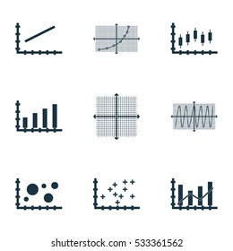 Set Of Graphs, Diagrams And Statistics Icons. Premium Quality Symbol Collection. Icons Can Be Used For Web, App And UI Design. Vector Illustration, EPS10.