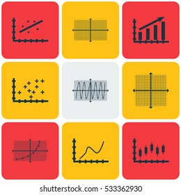Set Of Graphs, Diagrams And Statistics Icons. Premium Quality Symbol Collection. Icons Can Be Used For Web, App And UI Design. Vector Illustration, EPS10.