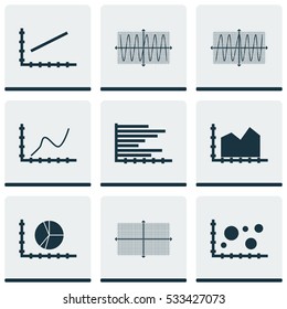 Set Of Graphs, Diagrams And Statistics Icons. Premium Quality Symbol Collection. Icons Can Be Used For Web, App And UI Design. Vector Illustration, EPS10.