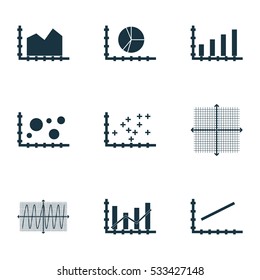 Set Of Graphs, Diagrams And Statistics Icons. Premium Quality Symbol Collection. Icons Can Be Used For Web, App And UI Design. Vector Illustration, EPS10.