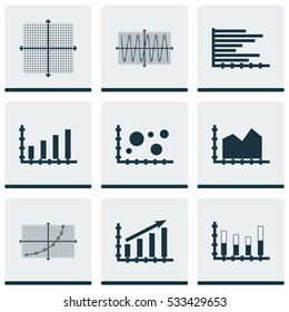 Set Of Graphs, Diagrams And Statistics Icons. Premium Quality Symbol Collection. Icons Can Be Used For Web, App And UI Design. Vector Illustration, EPS10.