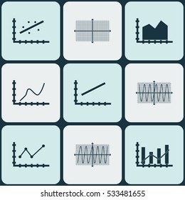 Set Of Graphs, Diagrams And Statistics Icons. Premium Quality Symbol Collection. Icons Can Be Used For Web, App And UI Design. Vector Illustration, EPS10.