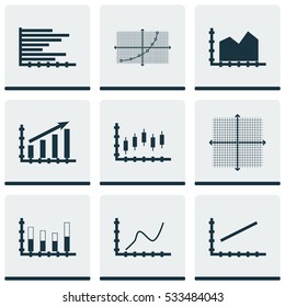 Set Of Graphs, Diagrams And Statistics Icons. Premium Quality Symbol Collection. Icons Can Be Used For Web, App And UI Design. Vector Illustration, EPS10.
