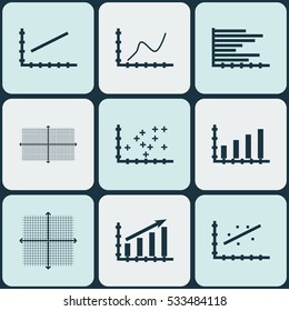Set Of Graphs, Diagrams And Statistics Icons. Premium Quality Symbol Collection. Icons Can Be Used For Web, App And UI Design. Vector Illustration, EPS10.