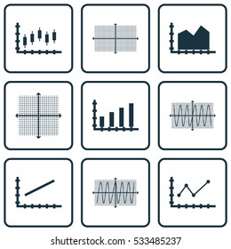 Set Of Graphs, Diagrams And Statistics Icons. Premium Quality Symbol Collection. Icons Can Be Used For Web, App And UI Design. Vector Illustration, EPS10.