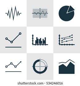 Set Of Graphs, Diagrams And Statistics Icons. Premium Quality Symbol Collection. Icons Can Be Used For Web, App And UI Design. Vector Illustration, EPS10.