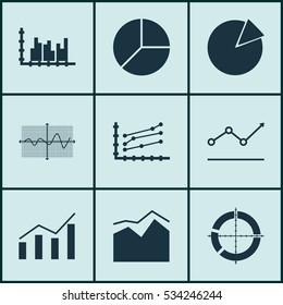 Set Of Graphs, Diagrams And Statistics Icons. Premium Quality Symbol Collection. Icons Can Be Used For Web, App And UI Design. Vector Illustration, EPS10.
