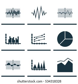 Set Of Graphs, Diagrams And Statistics Icons. Premium Quality Symbol Collection. Icons Can Be Used For Web, App And UI Design. Vector Illustration, EPS10.
