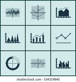 Set Of Graphs, Diagrams And Statistics Icons. Premium Quality Symbol Collection. Icons Can Be Used For Web, App And UI Design. Vector Illustration, EPS10.