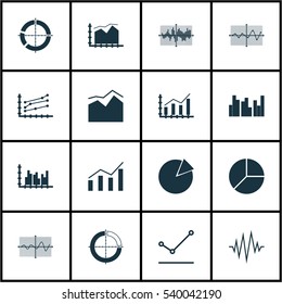 Conjunto De Gráficos, Diagramas E Iconos De Estadísticas. Colección de Símbolo de Calidad de Premium. Los iconos se pueden utilizar para el Web, el App y el diseño de la interfaz de usuario.