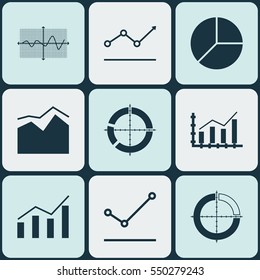 Set Of Graphs, Diagrams And Statistics Icons. Premium Quality Symbol Collection. Icons Can Be Used For Web, App And UI Design.