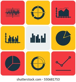Set Of Graphs, Diagrams And Statistics Icons. Premium Quality Symbol Collection. Icons Can Be Used For Web, App And UI Design.